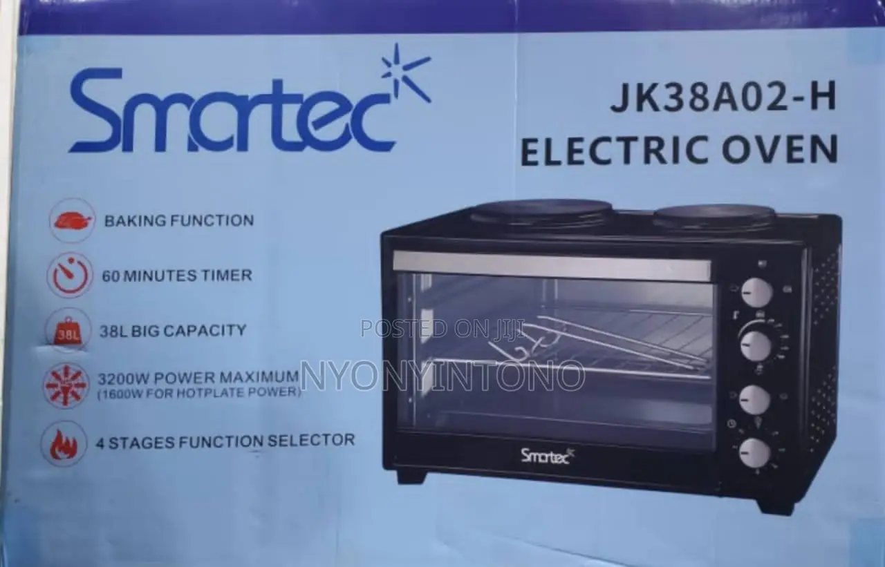 Smartec 38litres Electric Oven With 2 Hot Plates on Top.