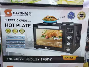 45 Litre Sayona Electric Oven With 2 Hot Plates on Top.