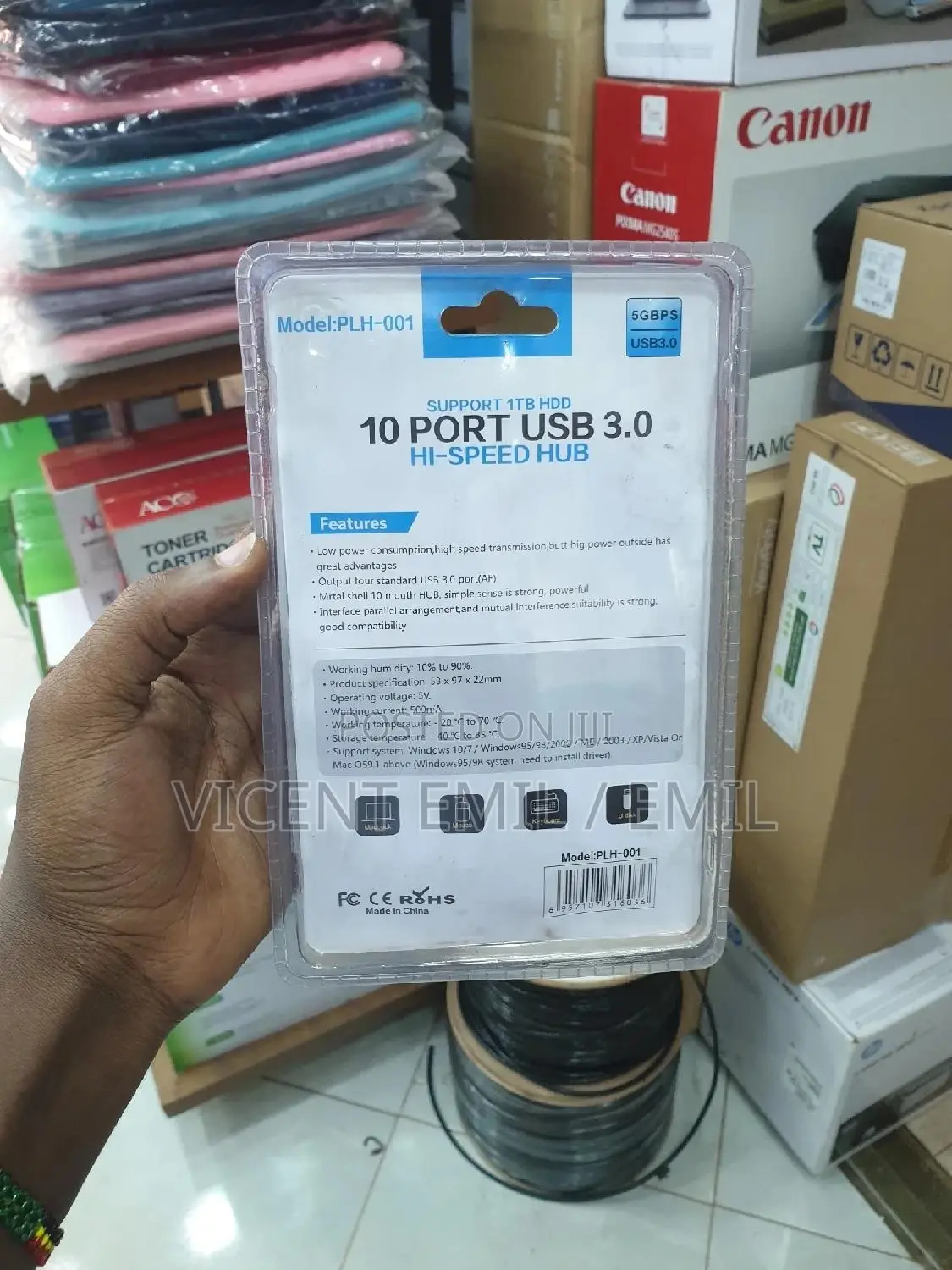 10 Ports USB 3.0 Hi-Speed Hub PLH-001