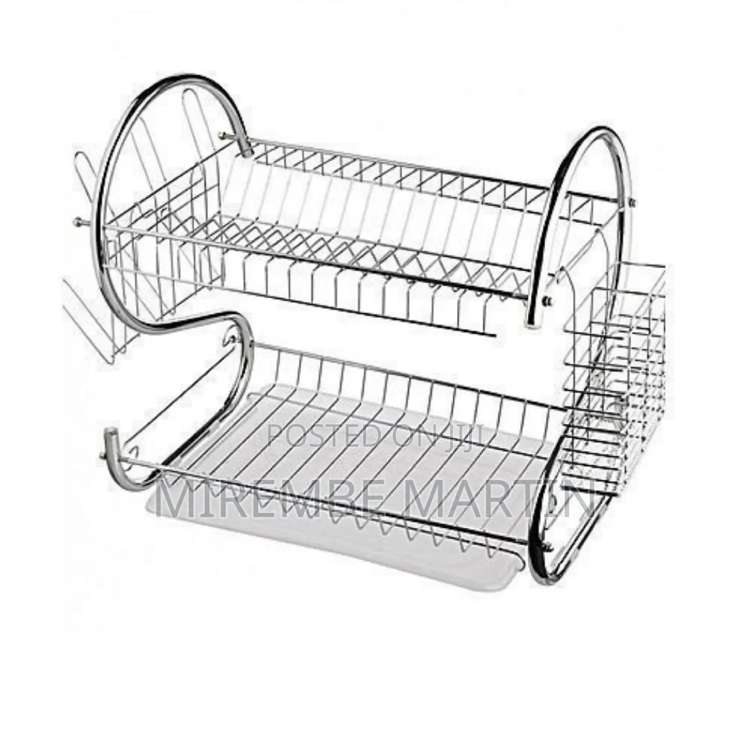 2 Tier Stainless Steel Dish Drainer Rack.