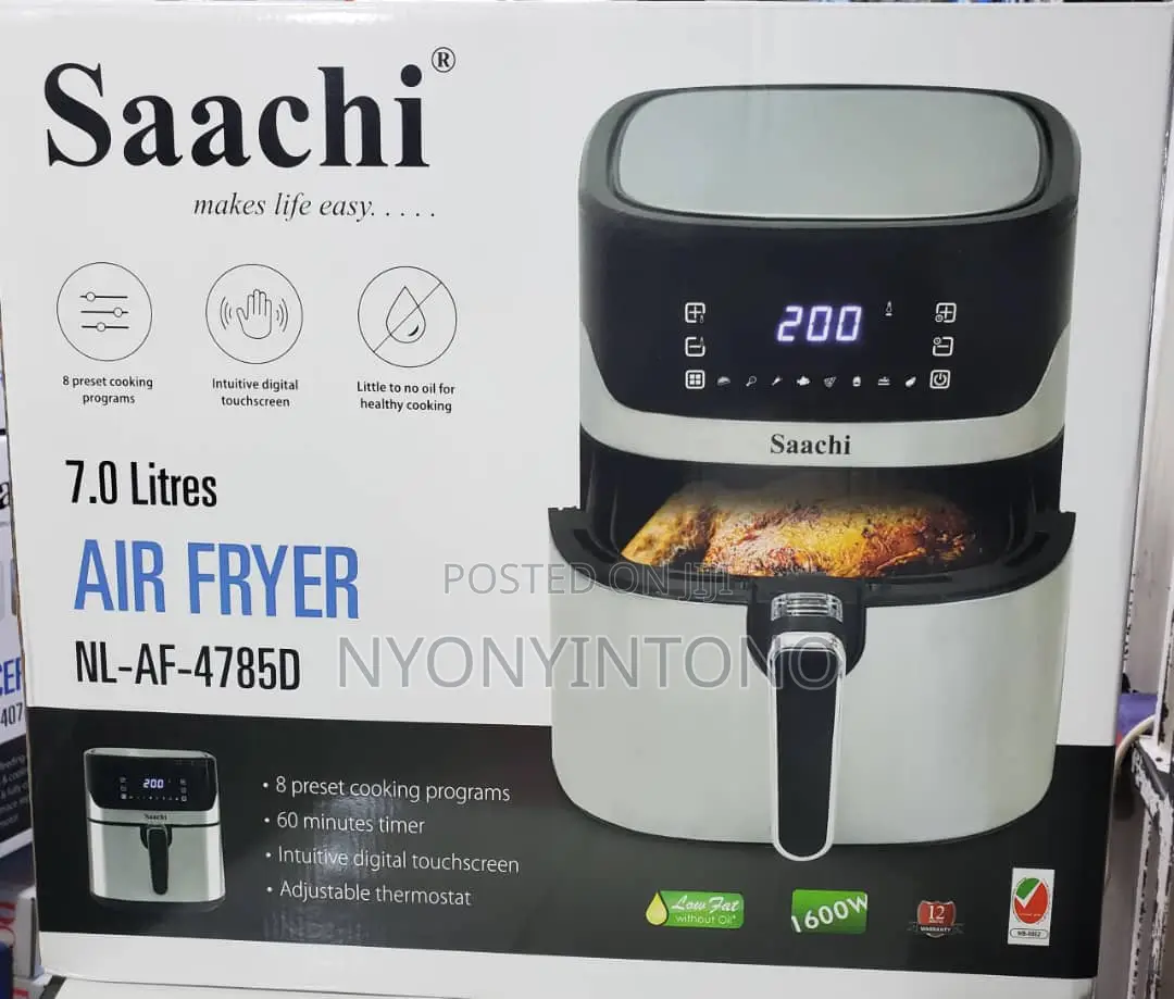 7 Litres Saachi Digital Air Fryer With Touch Control Panel.