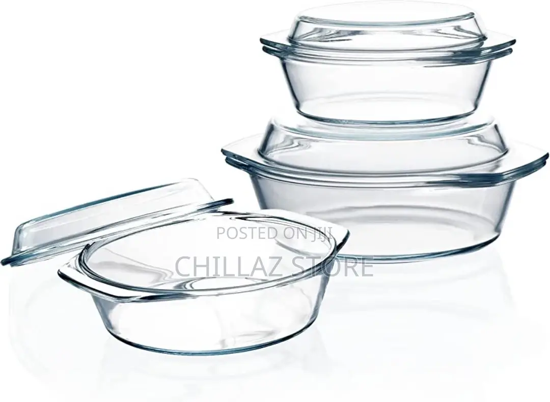 3 PCS Glass Casserole