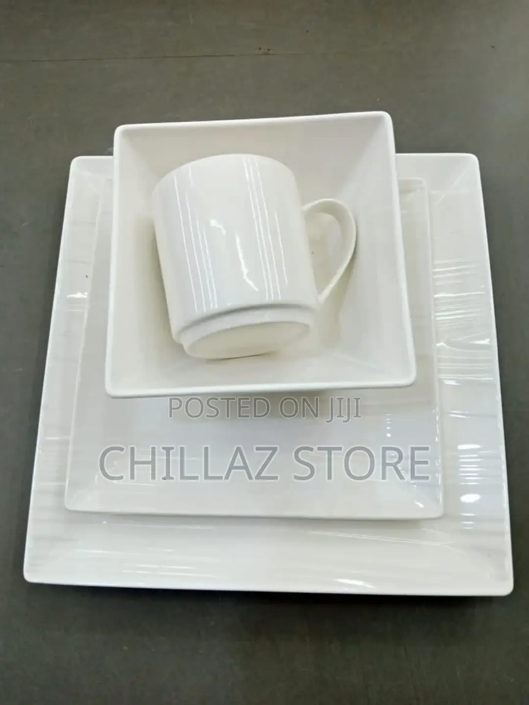 24piece Rectangular Ceramic Dinner Set