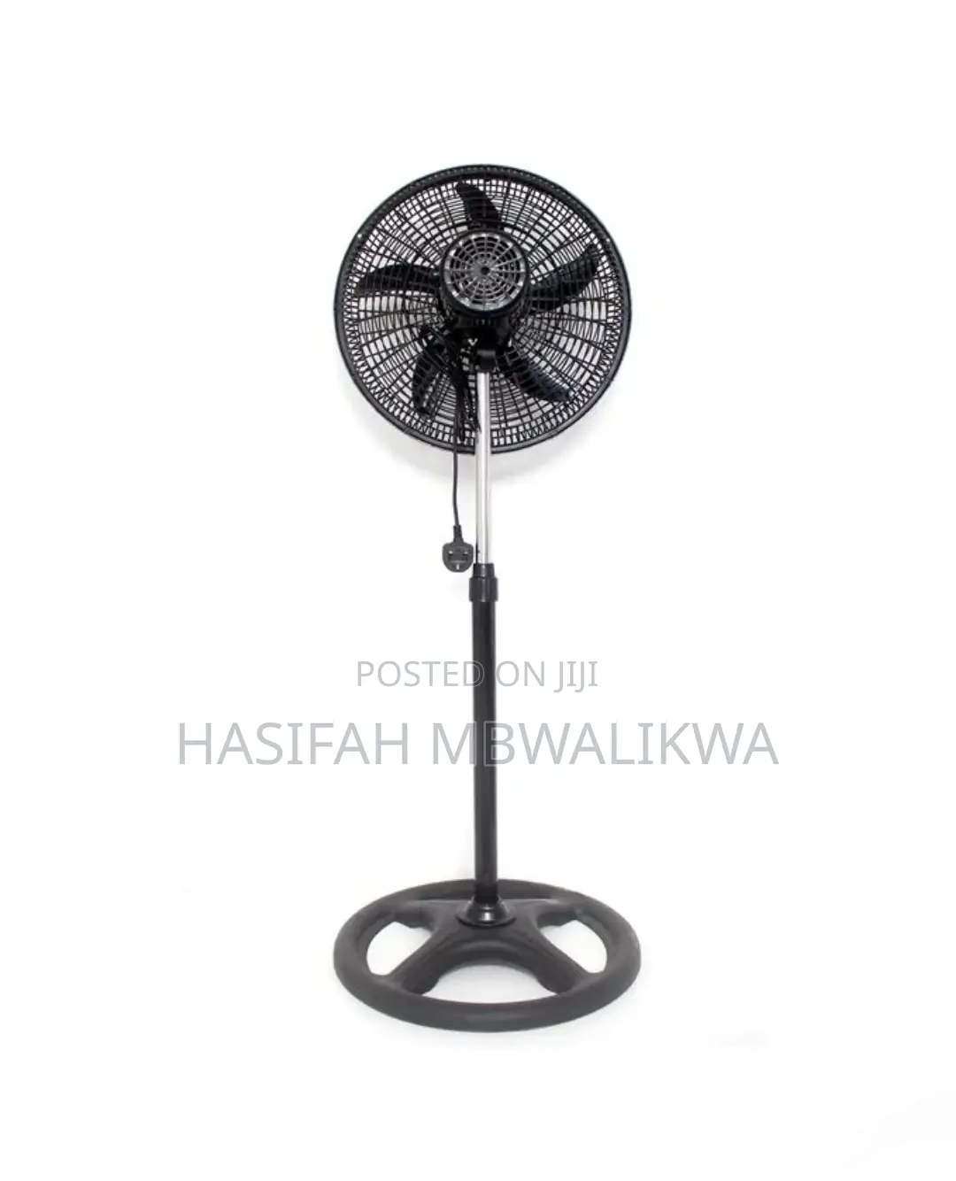 18" Inch Plastic Black Stand Fan