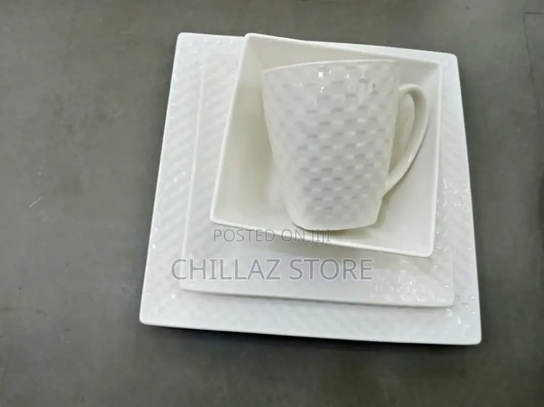 24 Pieces Ceramic Cups Bowls Small Plates Dinner Plates-