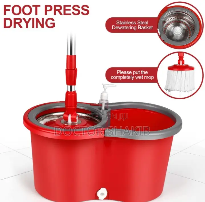 Commercial 3600 Head Spin Dry Floor Mop Bucket