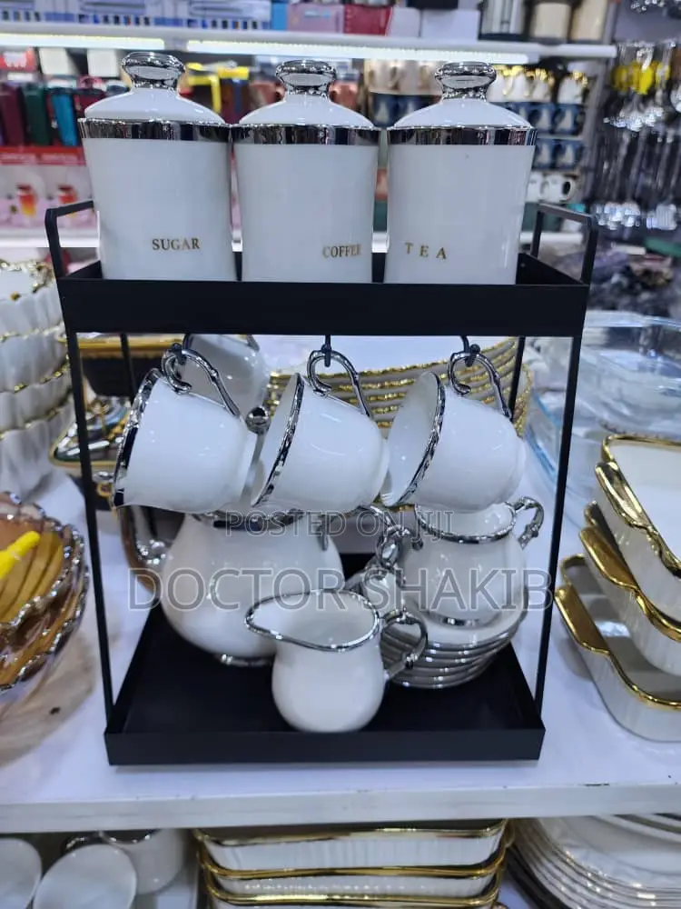 Brand New Coffee Set With a Stainless Steel Rack