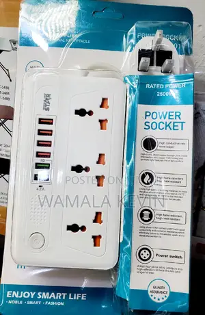 3 Way Socket With Fast Charging USB Ports