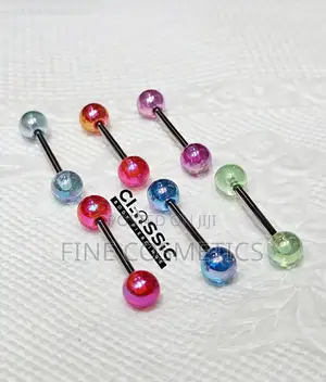Glow in the Dark Acrylic Ball Tongue Ring and Nipple Jewelry