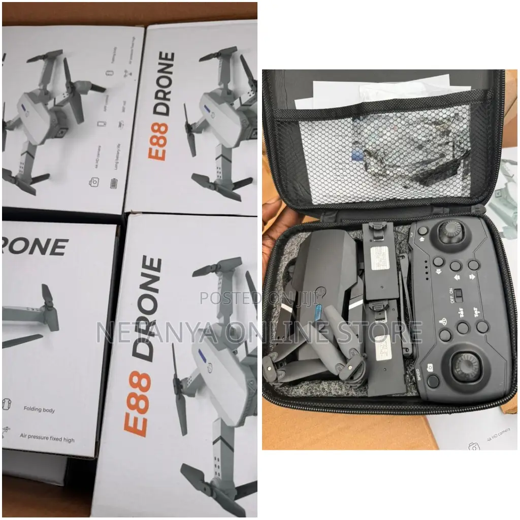 E88 Drone With Camera and 2 Batteries