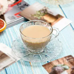 Glass Tea Cups Set With Saucers 12pcs