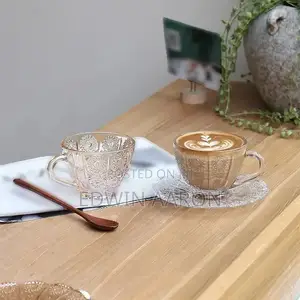Glass Tea Cups Set With Saucers 12pcs