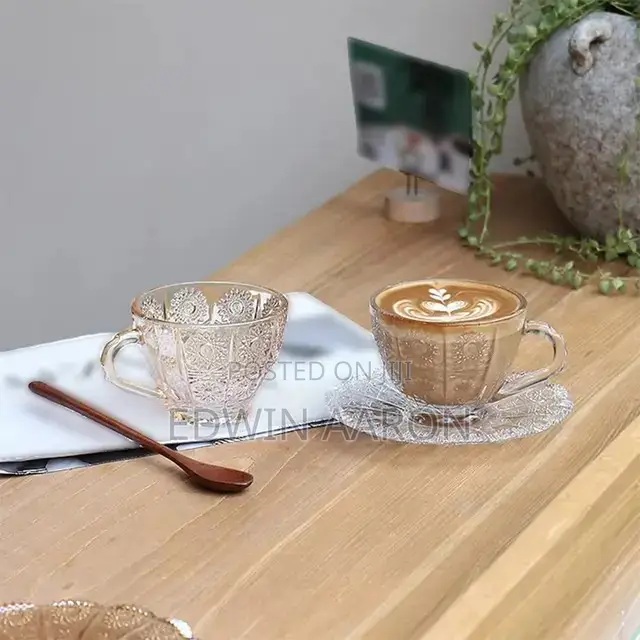 Glass Tea Cups Set With Saucers 12pcs