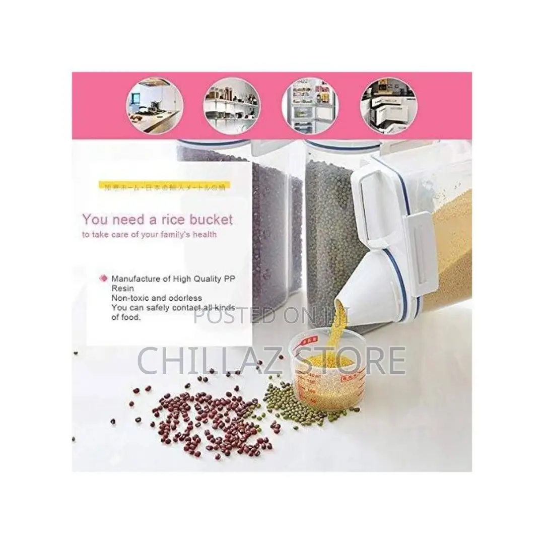 4 Pieces 2L Food Plastic Storage Grains Cereal Containers-
