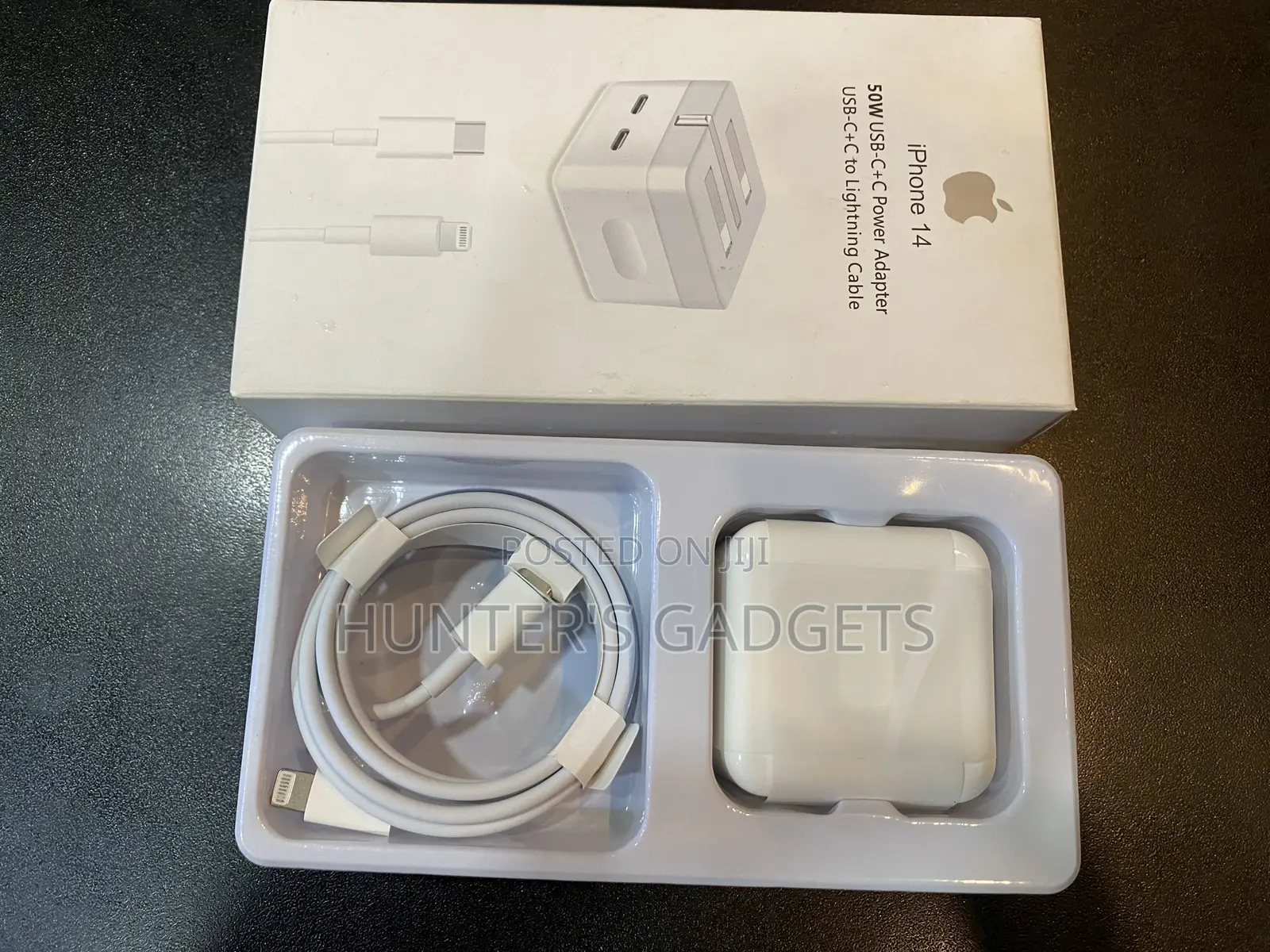 iPhone 14 50W USB-C+C Power Adapter USB-C+C to Lightning Cab