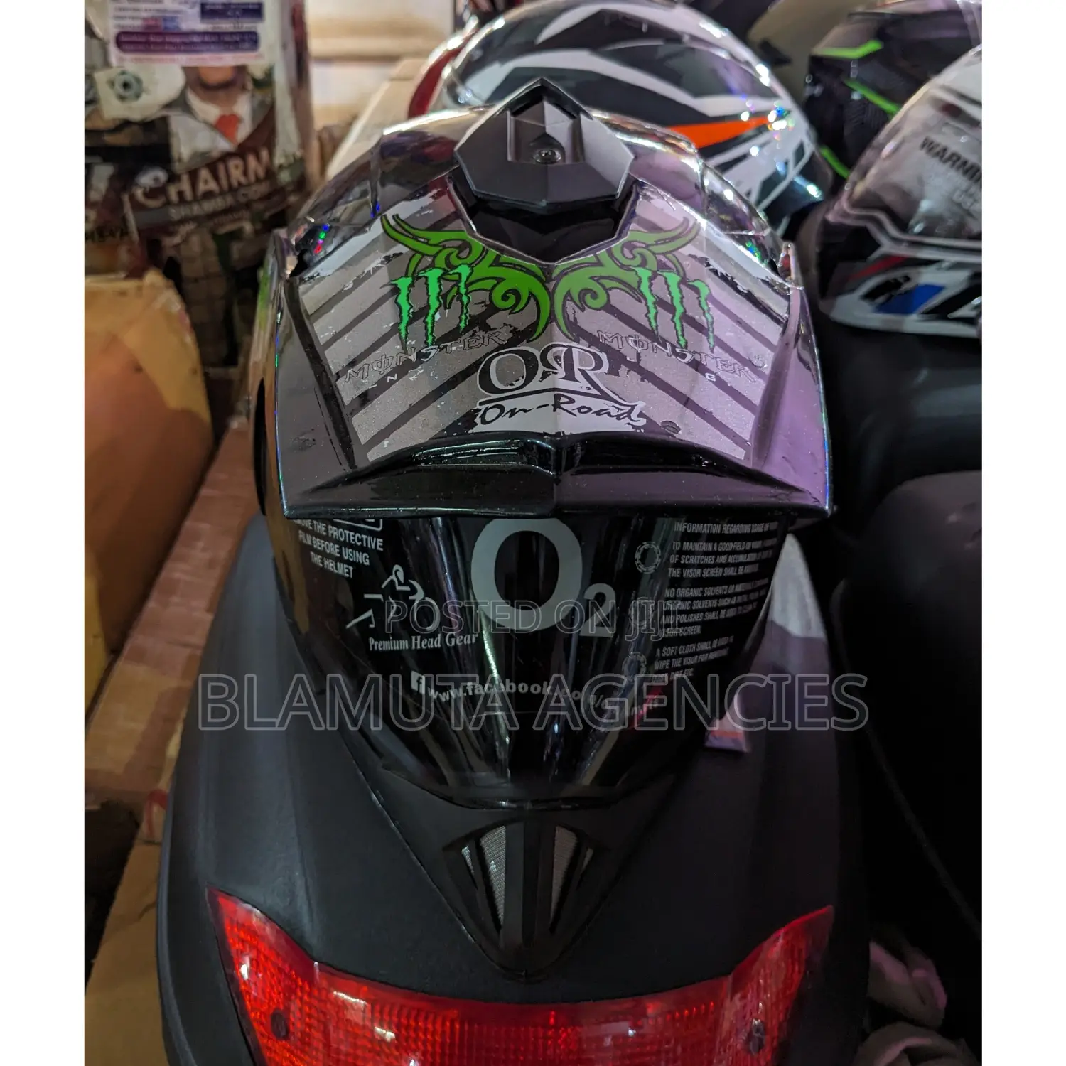 Monster Riding Helmet Black