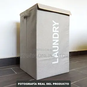 Folding Lidded Laundry Basket