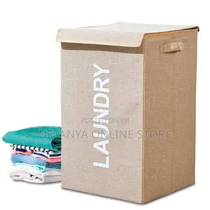 Folding Lidded Laundry Basket