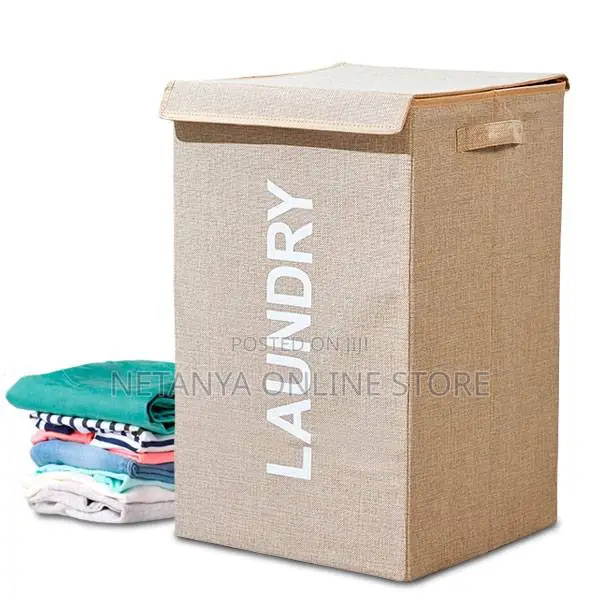 Folding Lidded Laundry Basket