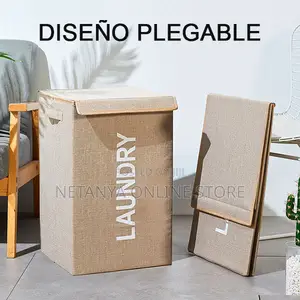 Folding Lidded Laundry Basket