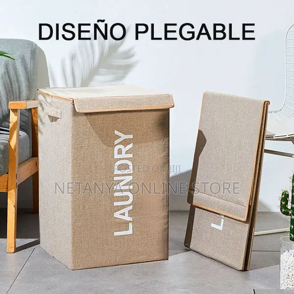 Folding Lidded Laundry Basket