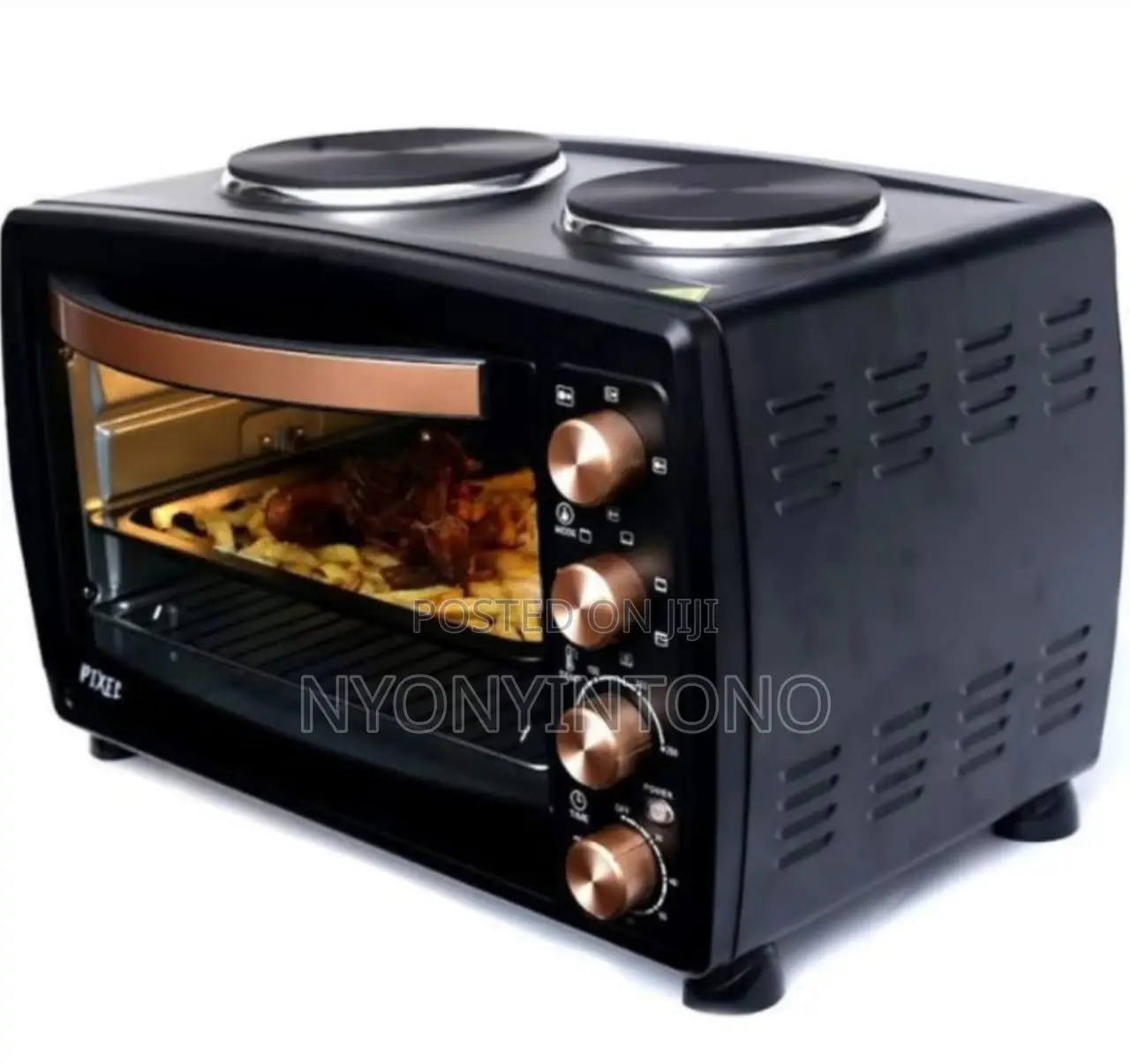 Pixel 38 Litres Electric Oven With 2 Hot Plates on Top.