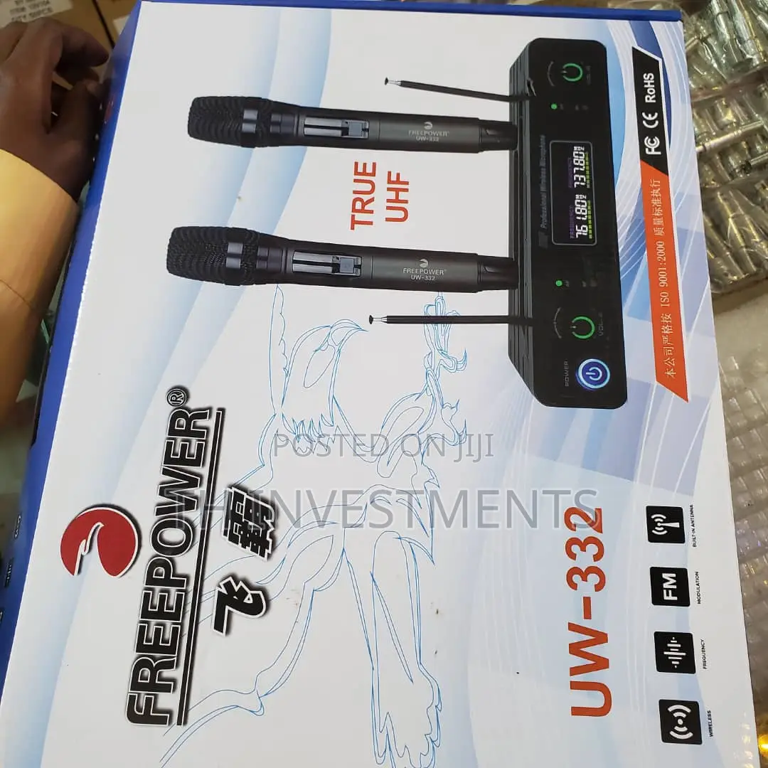 Wireless Microphone With Rechargeable Batteries.