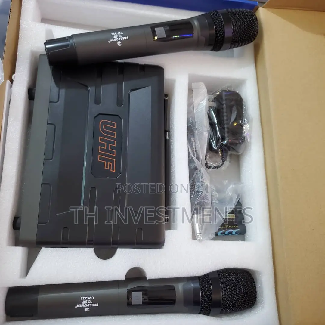 Wireless Microphone With Rechargeable Batteries.