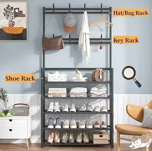 5 Tier Entryway Shoe Coat Rack