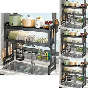 Over the Sink Metallic Dish Rack Organizer