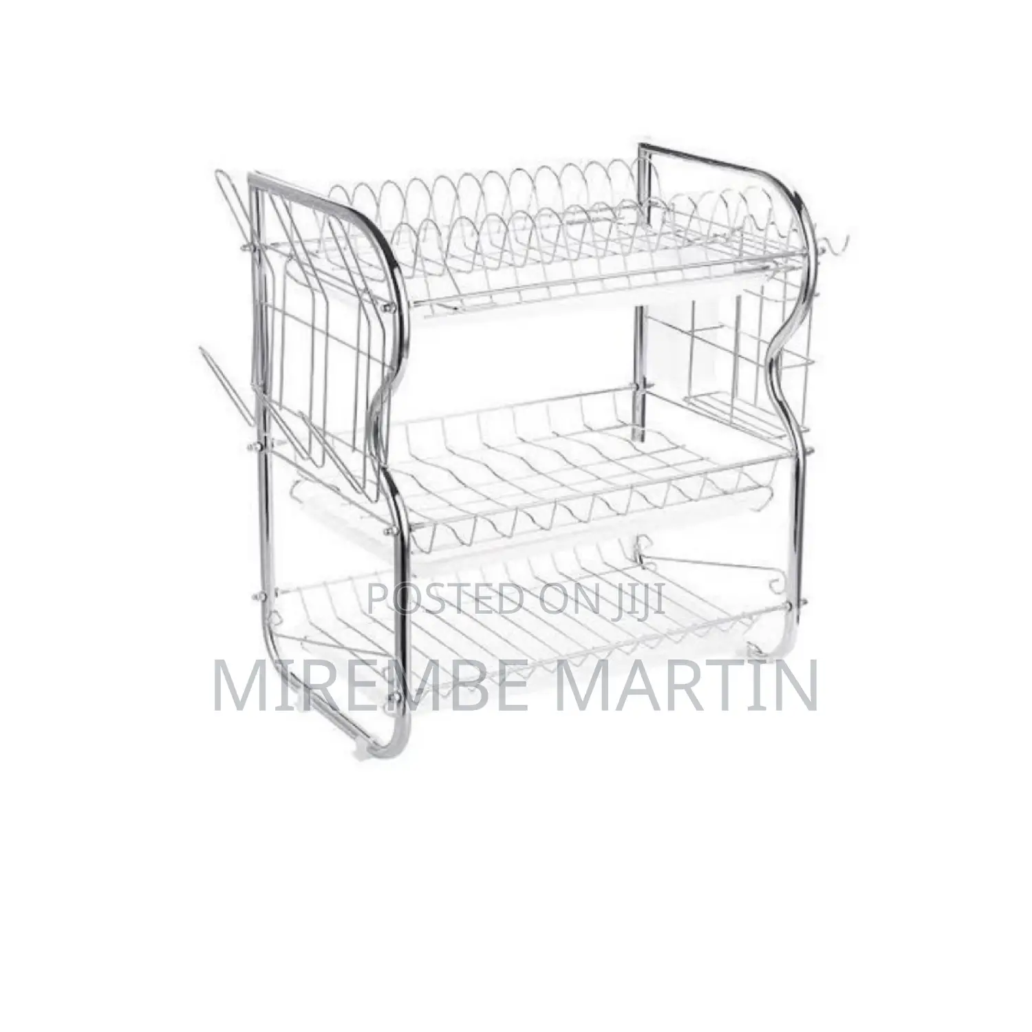 3 Tier Stainless Steel Dish Drainer Rack.