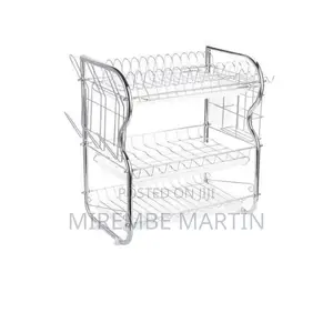 3 Tier Stainless Steel Dish Drainer Rack.