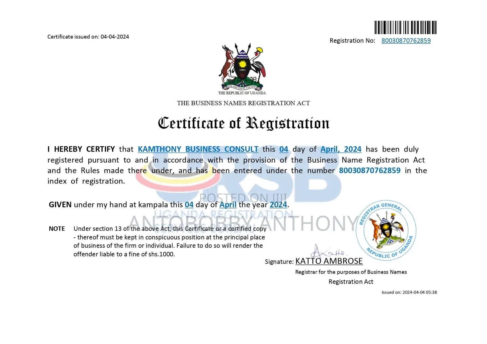 Business Registration