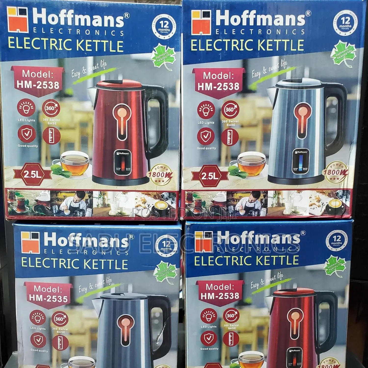 Hoffmans Electric Kettle 2.5L - Stainless Steel