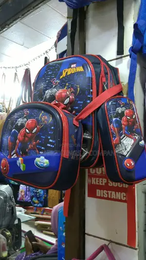 3pcs Children's School Bag, Polyester, With Spiderman