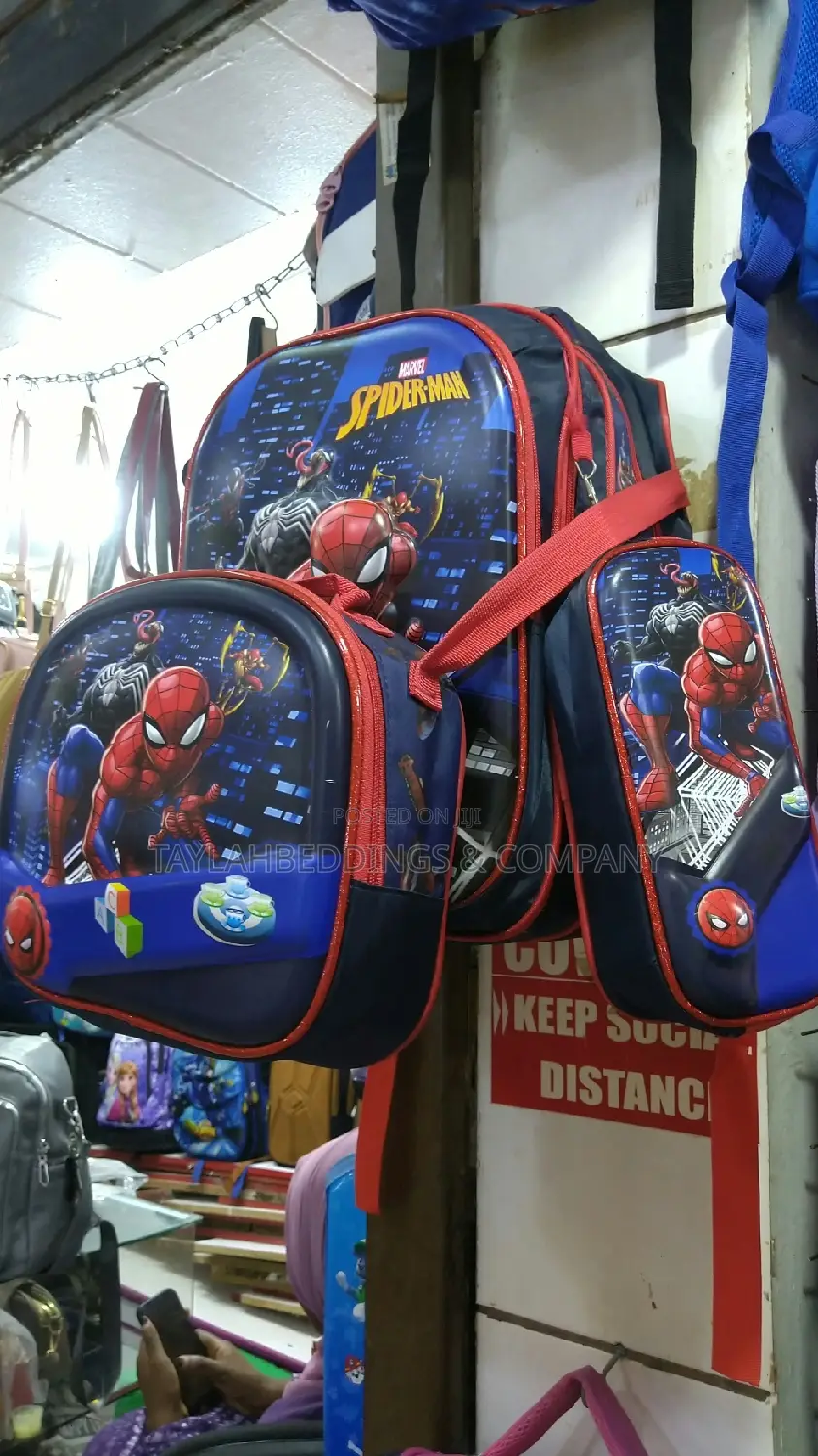 3pcs Children's School Bag, Polyester, With Spiderman