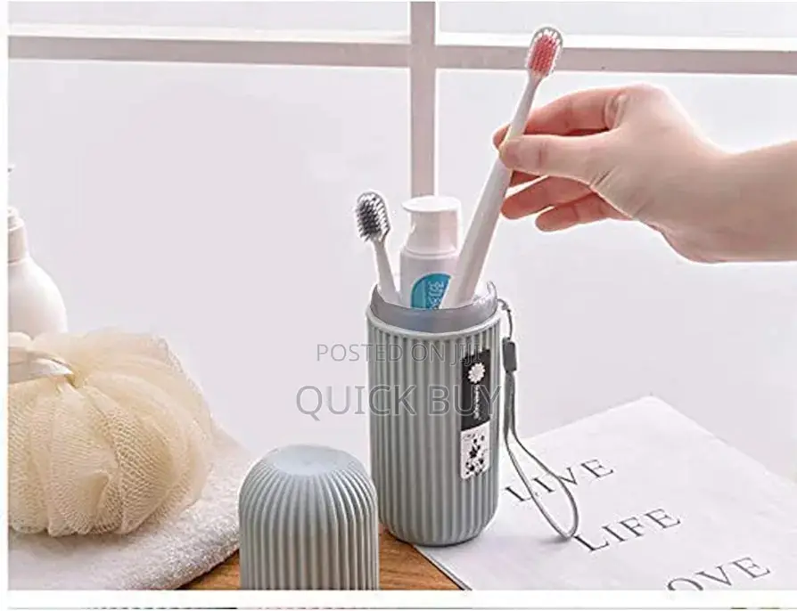Capsule Shape Travel Toothbrush Holder and Toothpaste