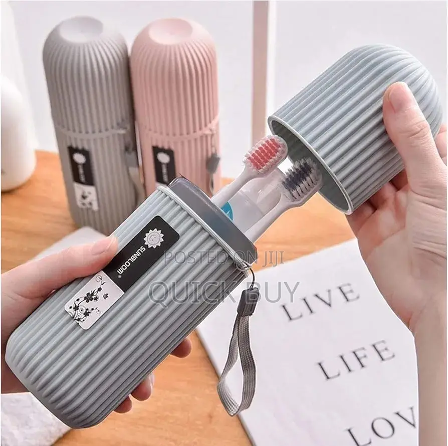 Capsule Shape Travel Toothbrush Holder and Toothpaste