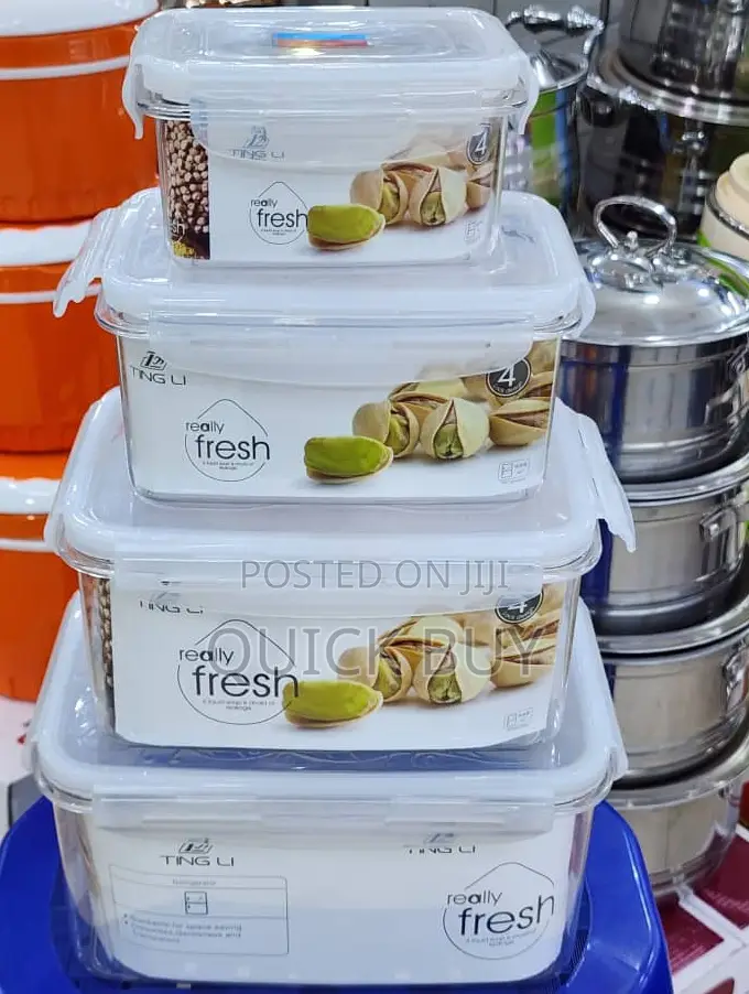 4pcs Set Rectangular Food Storage Bowls/Containers