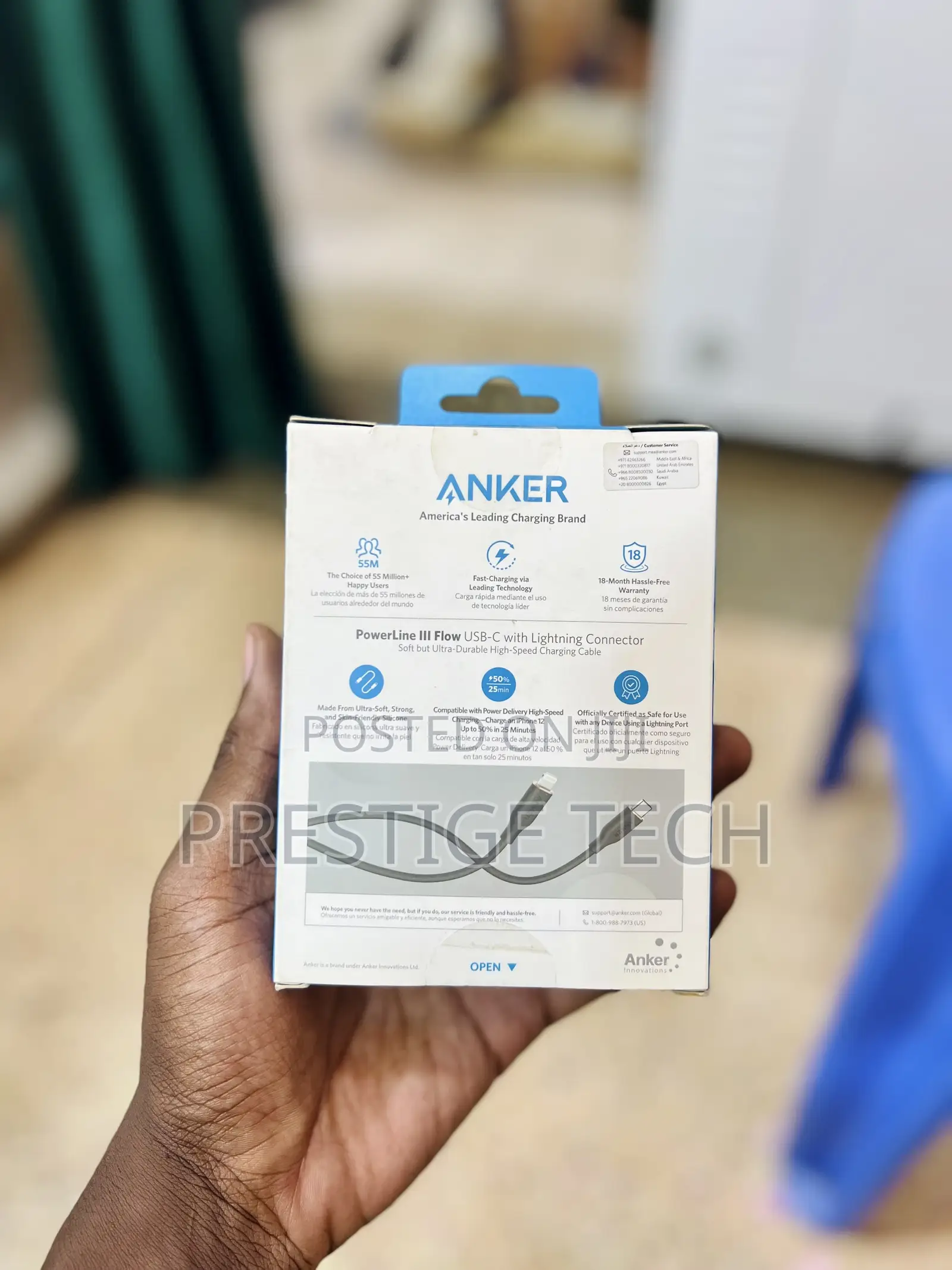 Anker Power Line 3 Flow Usb C To iPhone Lightning Cable 2m