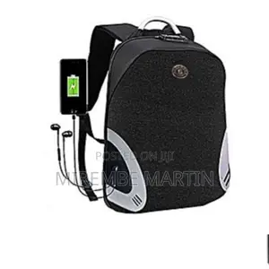 Men's Designer Anti Theft Laptop Bag Black and Grey.