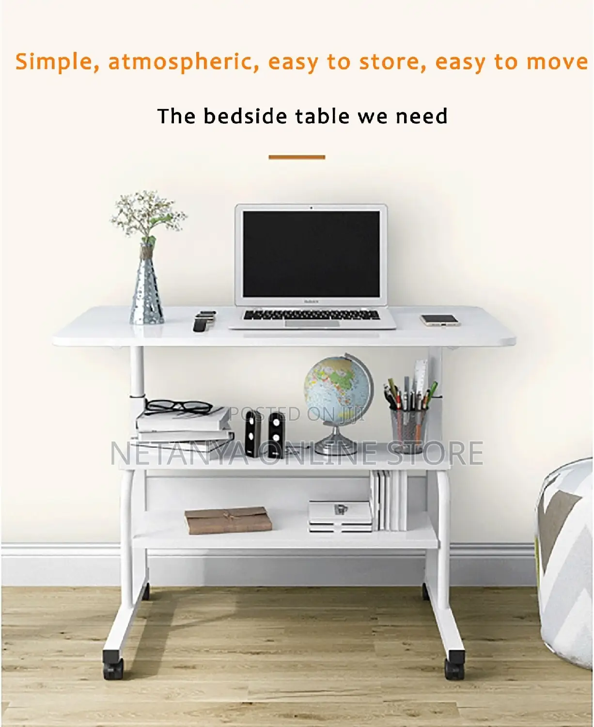High Quality Adjustable Rolling Laptop Table