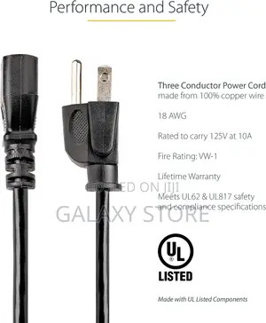 Computer Replacement Power Cord Printer Monitor Power Supply