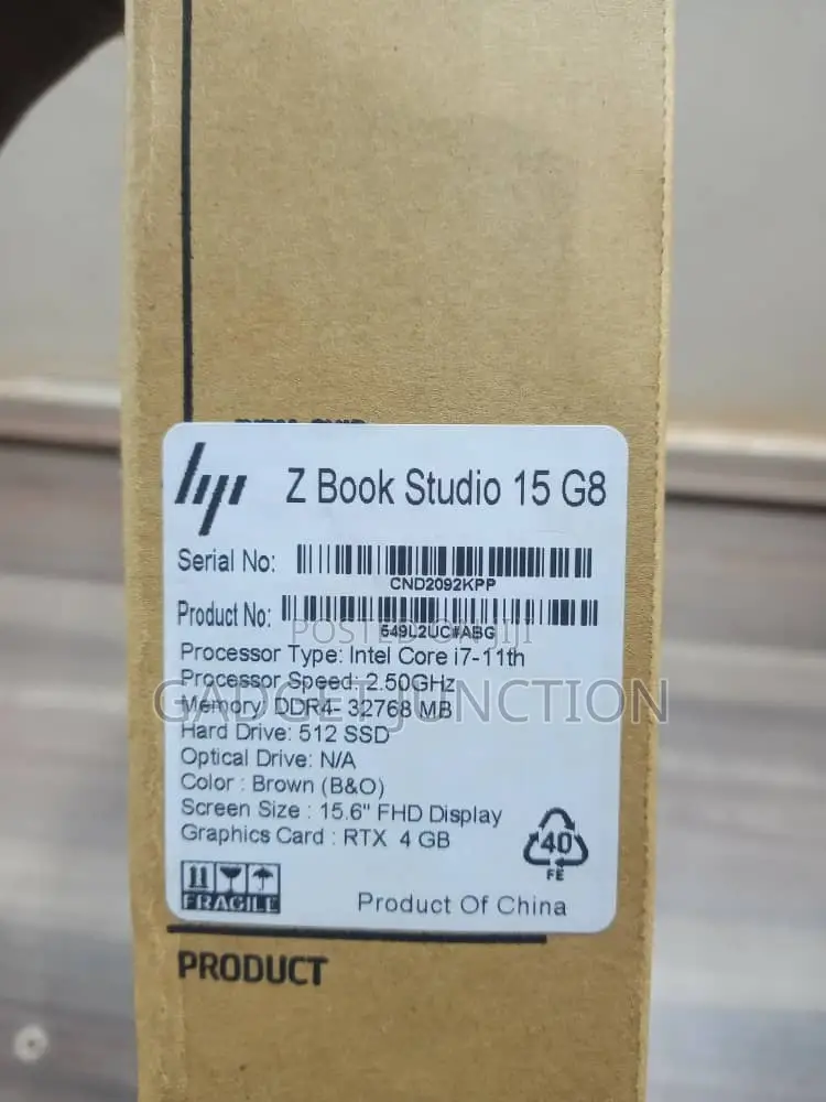 New Laptop HP ZBook Studio 32GB Intel Core I7 SSD 512GB