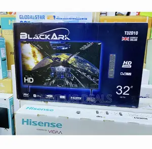 Black Ark 32" HD LED TV, Inbuilt Local Channels - Black