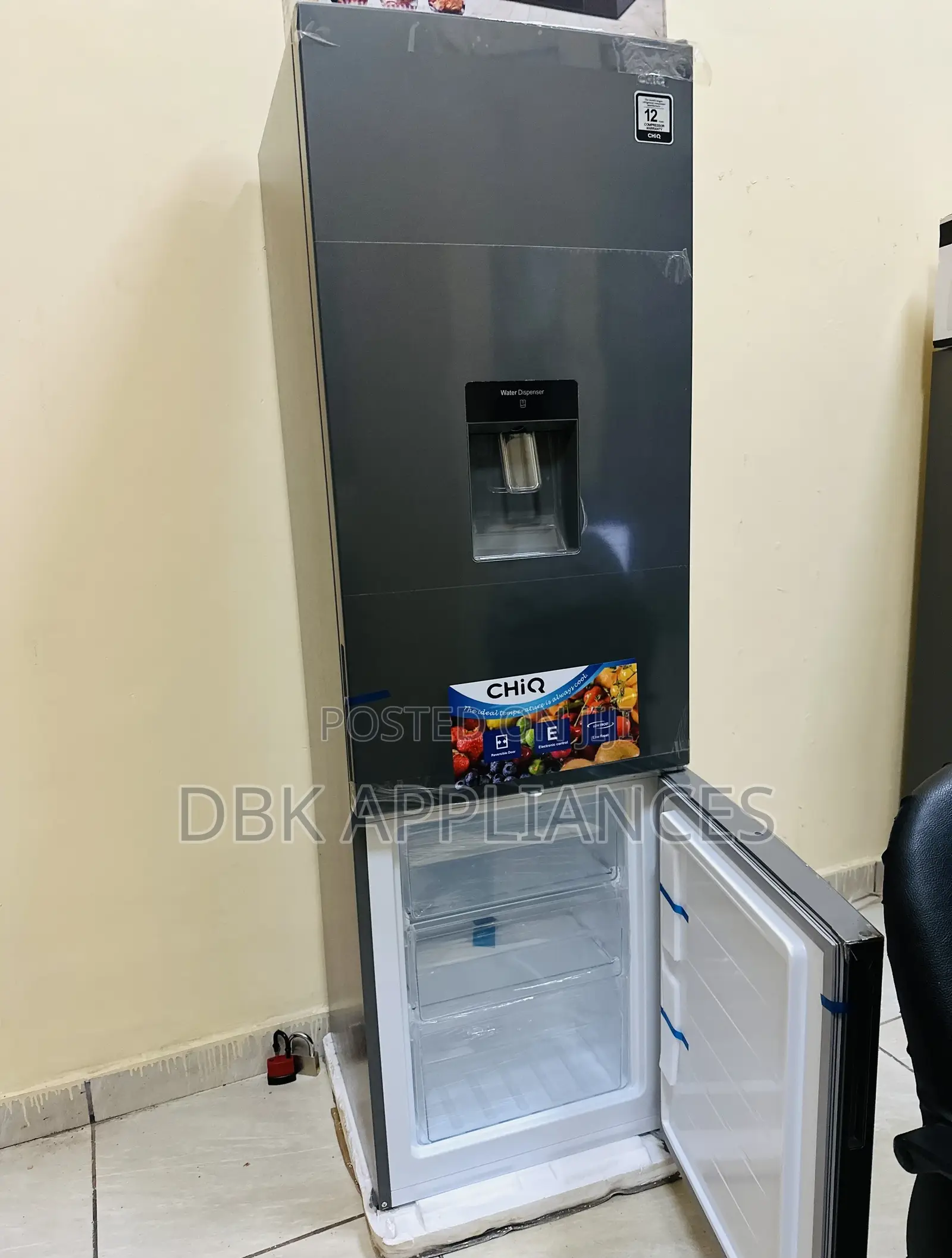 Chiq 340L Double Door Refrigerator Dispenser 10yr Warrant