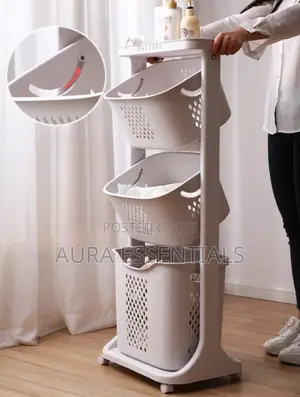 Laundry Basket 3 Tier Rolling Laundry Cart
