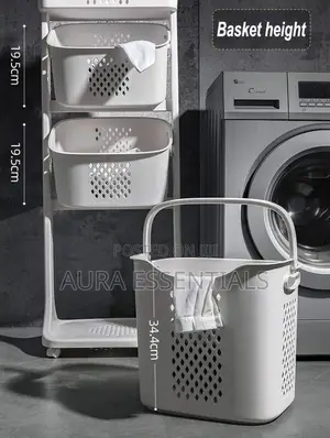 Laundry Basket 3 Tier Rolling Laundry Cart