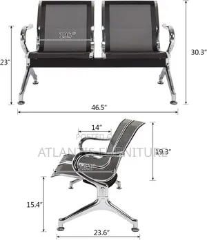 Two Seater Measurements Waiting Chair