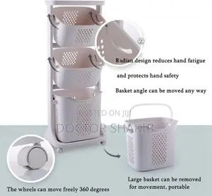3-Tier Multipurpose Laundry Basket Rolling Cart